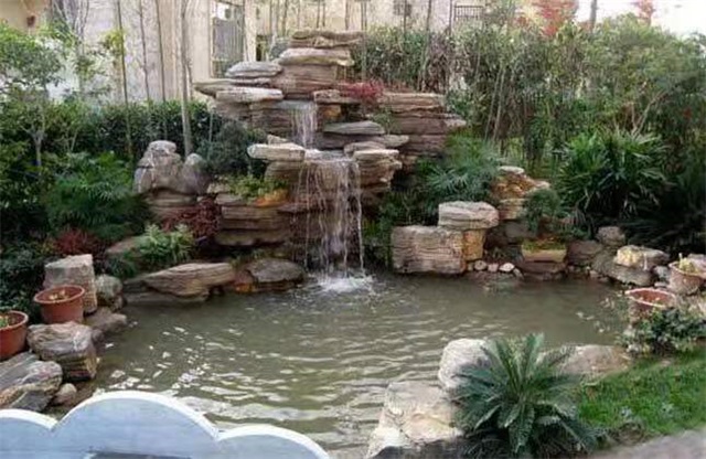 西安庭院假山鱼池设计